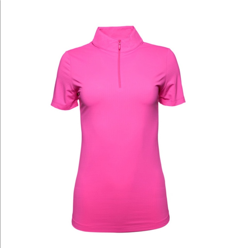 IBKUL PINK SHORT SLEEVE sun mock